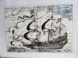 a picture of a ship that is on display in a frame