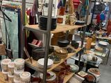 many different items on the shelves in the store
