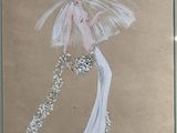 a picture of a drawing of a woman in a wedding dress