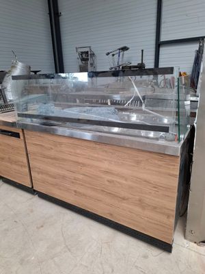 Buffet-saladette réfrigéré éclairant à capot vitré 8 compart…