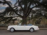 a white convertible car parked in front of a large tree