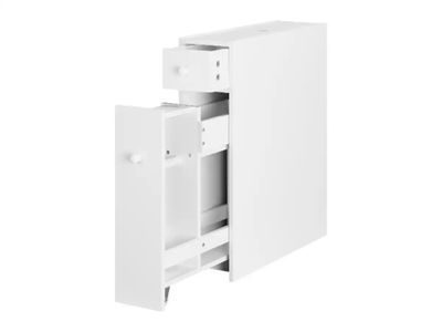 une image montrant un gros plan d'une armoire blanche dont la porte est ouverte