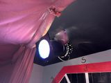 a light that is hanging from the ceiling of a room