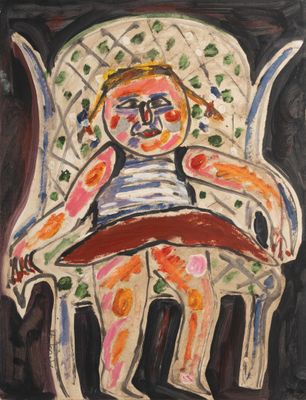 une image représentant un tableau où l'on voit un enfant assis sur une chaise