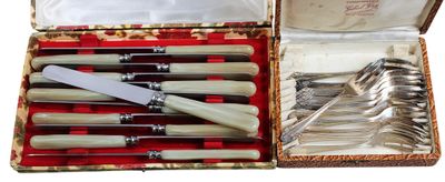 a box that has a set of knives and spoons in it