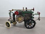 a small model of a steam engine on a table
