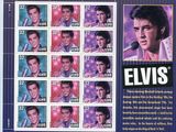 un timbre sur lequel figure une photo d'Elvis Presley