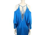 the back of a blue dress on a mannequin mannequin mannequin mannequin mann