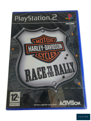 la jaquette d'un jeu vidéo intitulé « Harley-Davidson Cycles : Race to Rally »
