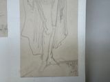 a drawing of a man standing next to a drawing of a woman