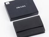 porte-cartes Prada en cuir noir