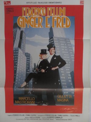 an old movie poster of a man and a woman in top hats
