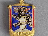 un gros plan sur un insigne orné d'un dragon