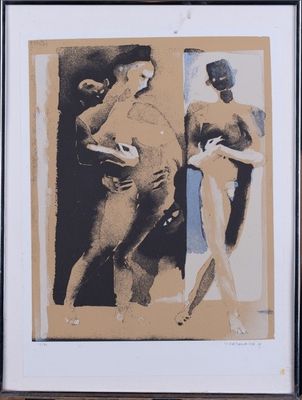 ROLLAND DE WAEGENAERE Homme au chapeau, lithographie signée …