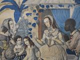 an image of a painting of a group of people sitting around a table