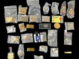 a lot of items that are on a black background