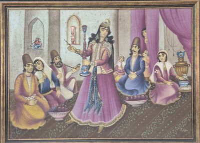 une image représentant un tableau où l'on voit un groupe de femmes assises dans une pièce