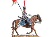 statue d'un homme à cheval brandissant un drapeau, sur fond blanc