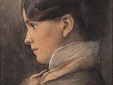 portrait d'une jeune fille de profil