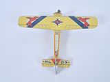 a yellow toy airplane with a red star on it