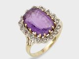an amethorate and diamond ring