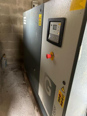 a machine that is sitting inside of a building