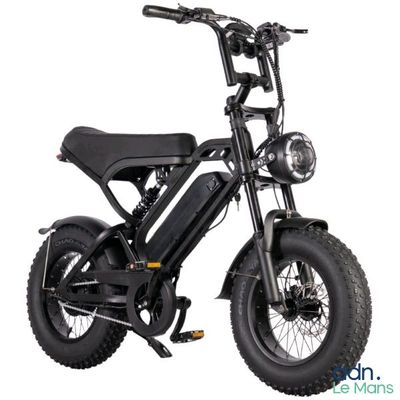an image of a black electric scooter on a white background
