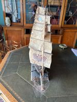 Maquette de voilier trois mats en bois, fer, cordages et tis… (photo 5)