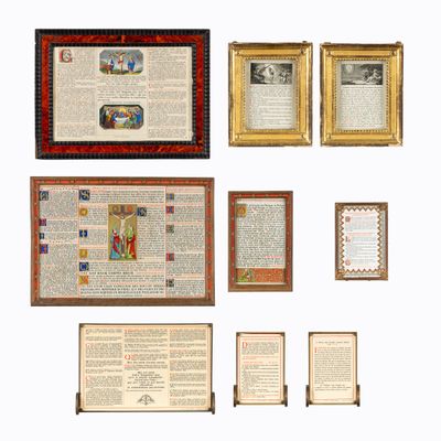 a picture of a collection of old books on display
