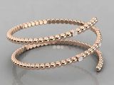 rose gold plated sterling silver beaded stretch bracelet