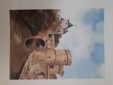 a picture of a picture of a castle with a clock tower