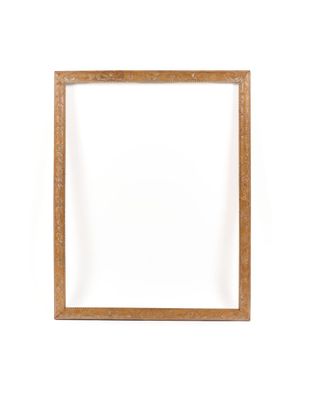 wooden picture frame on white background with copy space for text or image