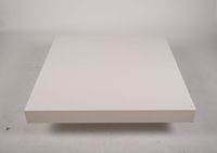 Table basse en bois laqué blanc à plateaux coulissants (photo 2)