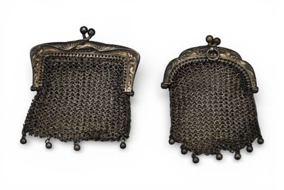 Lot de 2 bourses en argent (poinçon têye de sanglier, 800‰). - Photo 1