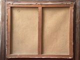 an image of a picture of a window with a wooden frame