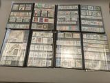 a lot of stamps that are on the table