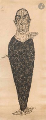 une image représentant le dessin d'un homme en chemise noire
