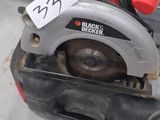 a picture of a circular saw in a warehouse