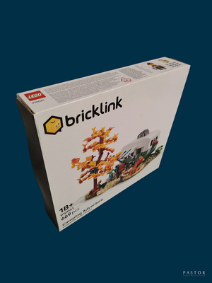 une boîte de briques Lego sur fond bleu