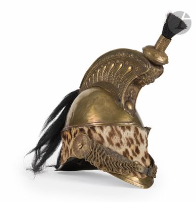 une image représentant un casque orné d'une tête de cheval