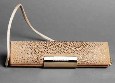 SERGIO ROSSI POCHETTE DE SOIRÉE CHAMPAGNE Pochette en satin,…