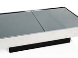 an image of a glass top coffee table with a metal base