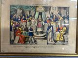a picture of a painting of a group of people in a room