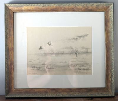 une photo d'une photo représentant des oiseaux volant dans le ciel
