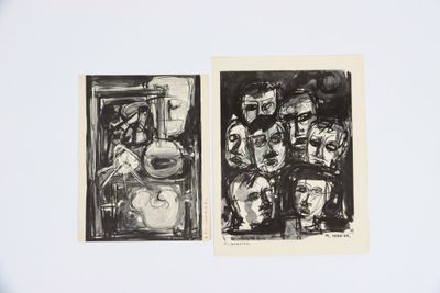 Réunion de deux lithographies : - Maurice VERDIER "Chambre n…
