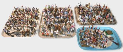 a lot of small figurines that are on the trays