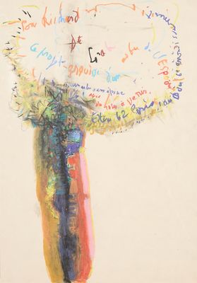 tableau représentant un vase contenant un bouquet de fleurs