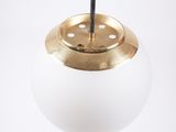 an image of a white and gold pendant light