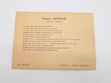 the back of a card with a description of roger strudt