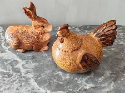 Amusante terrine à pâté de lièvre en céramique à décor zoomo…